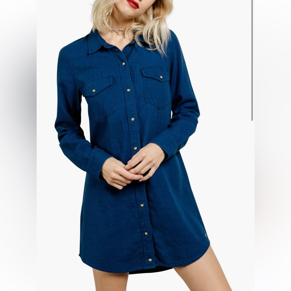 New Volcom Cham Jam chambray Shirtdress